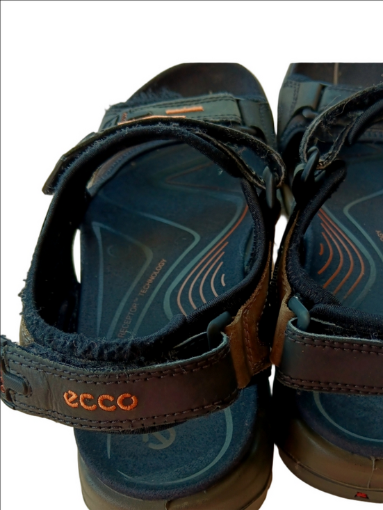ECCO Sandals Yucatan Sport Strappy Rugged Hiking  Black & Gray Men\'s 43 US 9.5